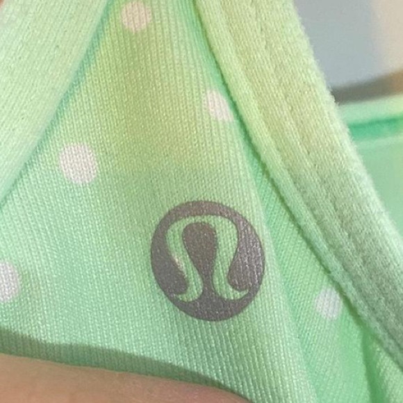 Lululemon Petit Dot Fresh Teal Mint Green Power Y Tank Top Size 6 - Picture 5 of 9